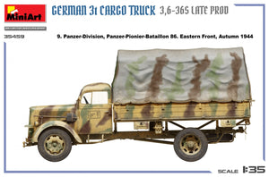 MiniArt 35459 German 3t Cargo Truck 3.5-36s Late Production 1/35 – immagine 11