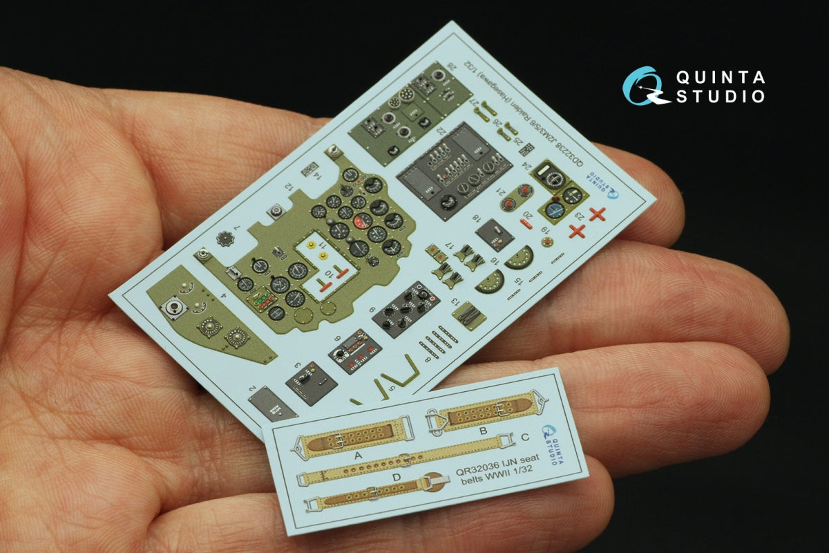 Quinta Studio QD32238 Mitsubishi J2M3/5/6 Raiden 3D-Printed coloured Interior on decal paper (Hasegawa) 1/32 – immagine 4