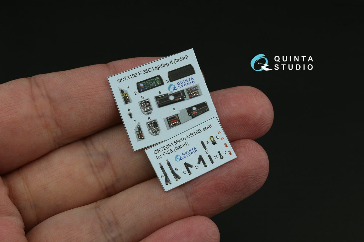 Intérieur imprimé en 3D et coloré sur papier décalcomanie Quinta Studio QD72192 F-35C Lighting II (Italeri) 1/72 – image 2