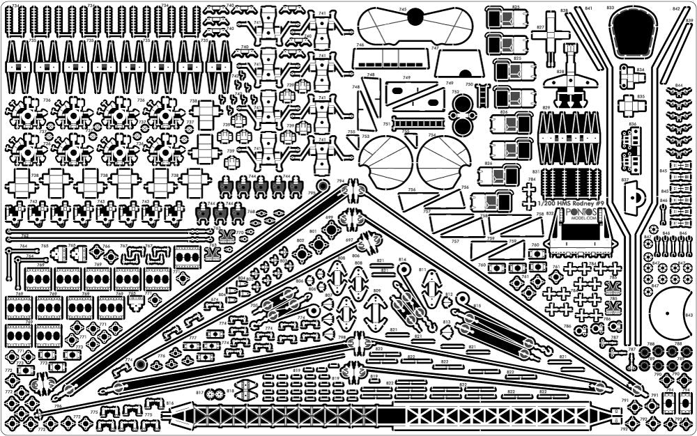 Pontos 23007F1 HMS RODNEY 1942 Detail Up Set 1/200 – imagen 31
