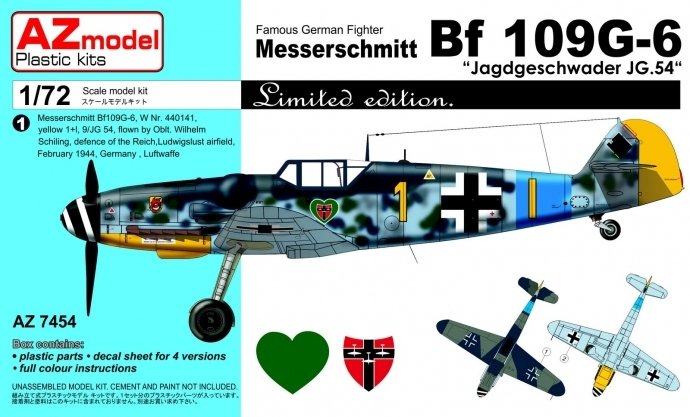 AZ Model AZ7454 Messerschmitt Bf 109G-6 Jagdgeschwader JG.54 1/72