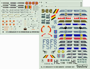 ModelMaker Decals D48175 Belgian F-16 Squadrons GENERIC SET 1/48 – immagine 2