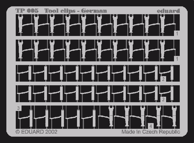 Clips d&amp;#39;outils Eduard TP005 (allemand, échelle 1/35)