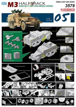 Dragon 3579 IDF M3 Halftrack Nord SS-11 Anti-Tank Missile Carrier 1/35