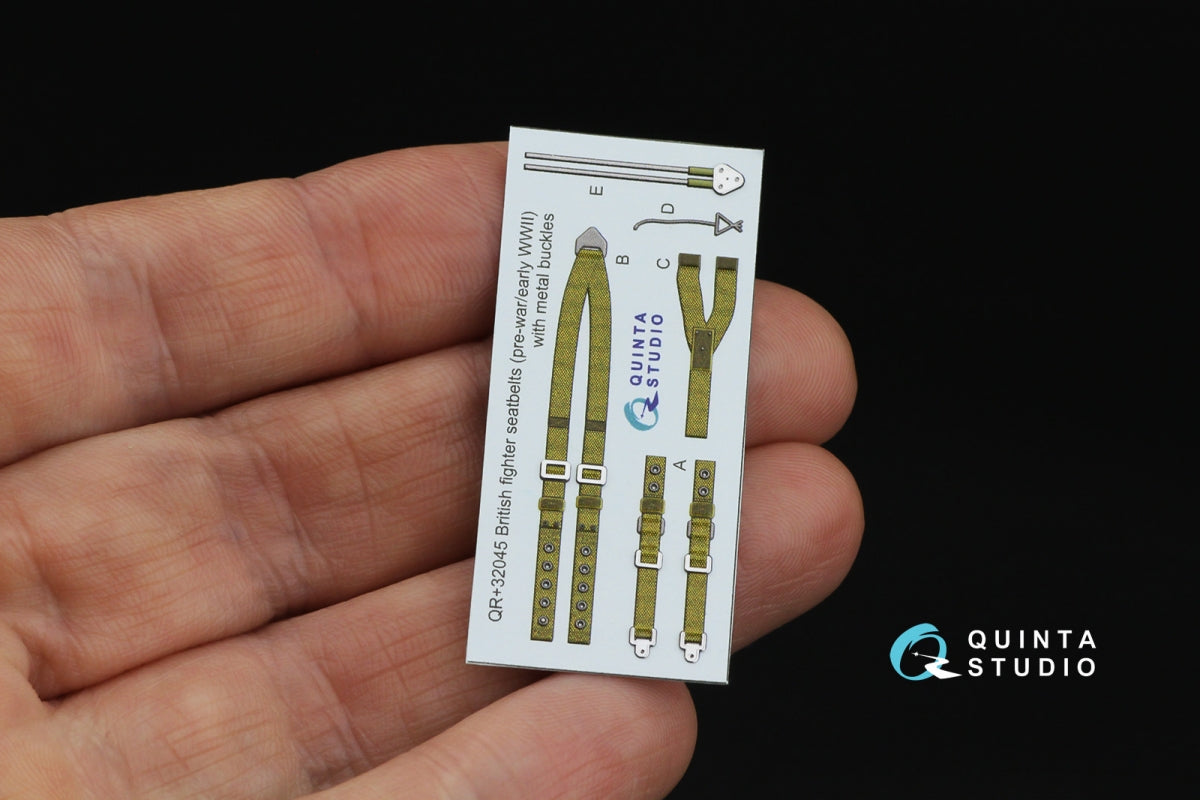 Quinta Studio QR+32045 British Fighter Seatbelts, pre-war/early WWII (with metal buckles) (All kits) 1/32 – Bild 9