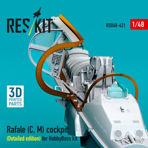 RESKIT RSU48-0421 Rafale (C, M) cockpit (Detailed edition) for HobbyBoss kit (3D printed) 1/48