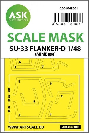 ASK M48001 Su-33 Flanker D double-sided painting mask for Minibase 1/48