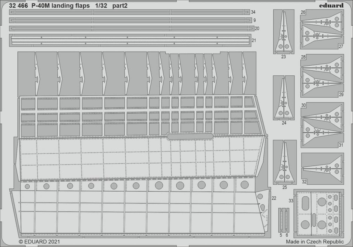 Eduard 32466 P-40M landing flaps TRUMPETER 1/32 – immagine 2