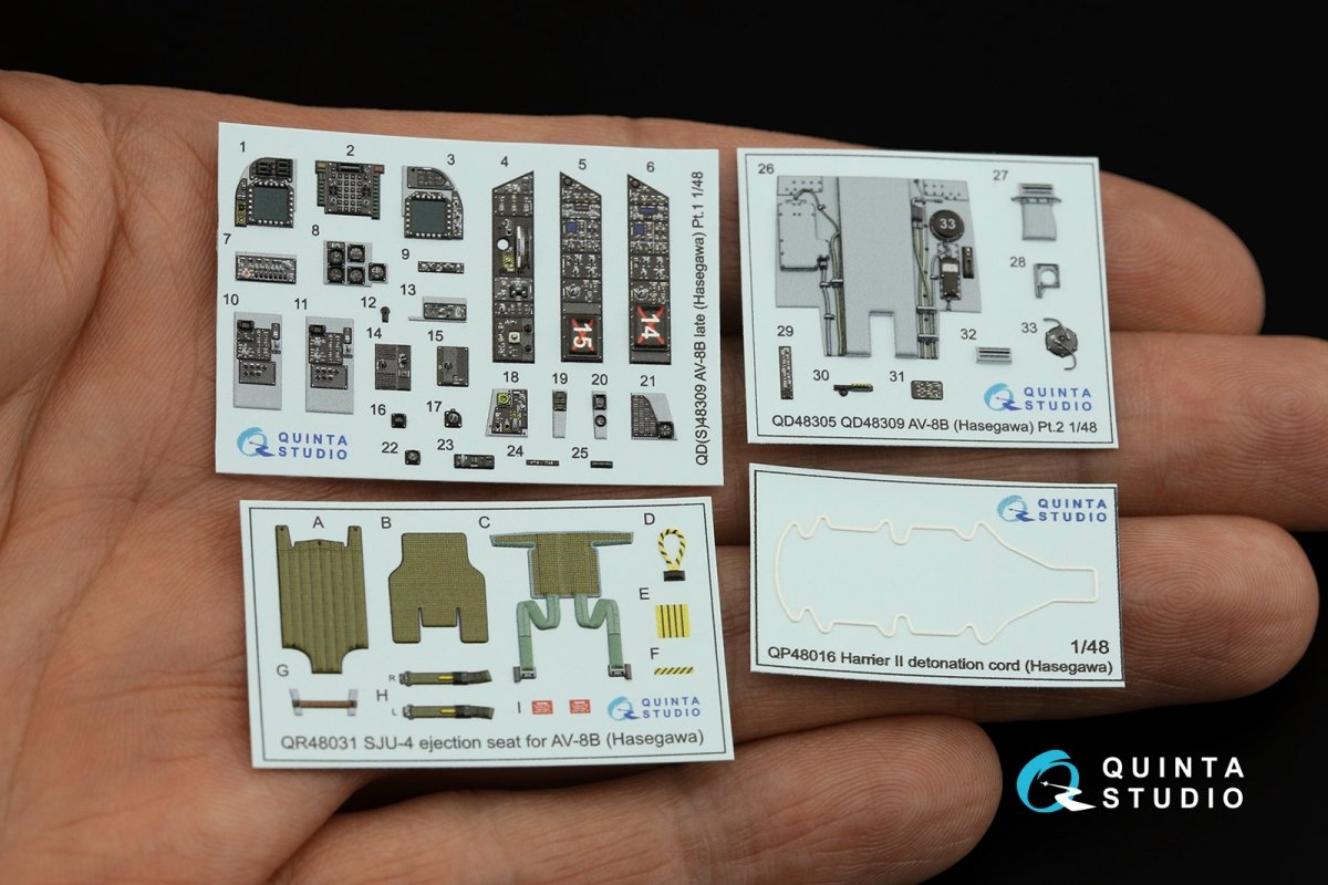 Quinta Studio QD48309 AV-8B Late 3D-Printed &amp;amp; coloured Interior on decal paper (Hasegawa) 1/48 – imagen 2