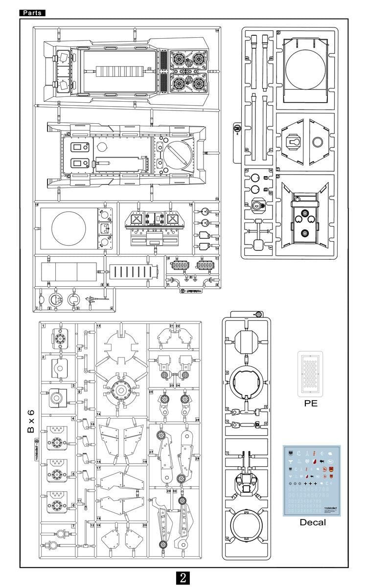 Modelcollect UA72126 Fist of War German WWII E-100 Supper Heavy Tank Nothung 1/72 – imagen 5