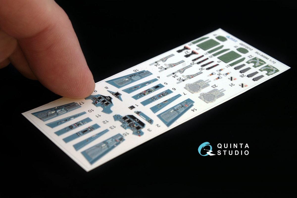 Quinta Studio QD72012 Su-30SM 3D-Printed &amp;amp; coloured Interior on decal paper (for Zvezda kit) 1/72 – immagine 2