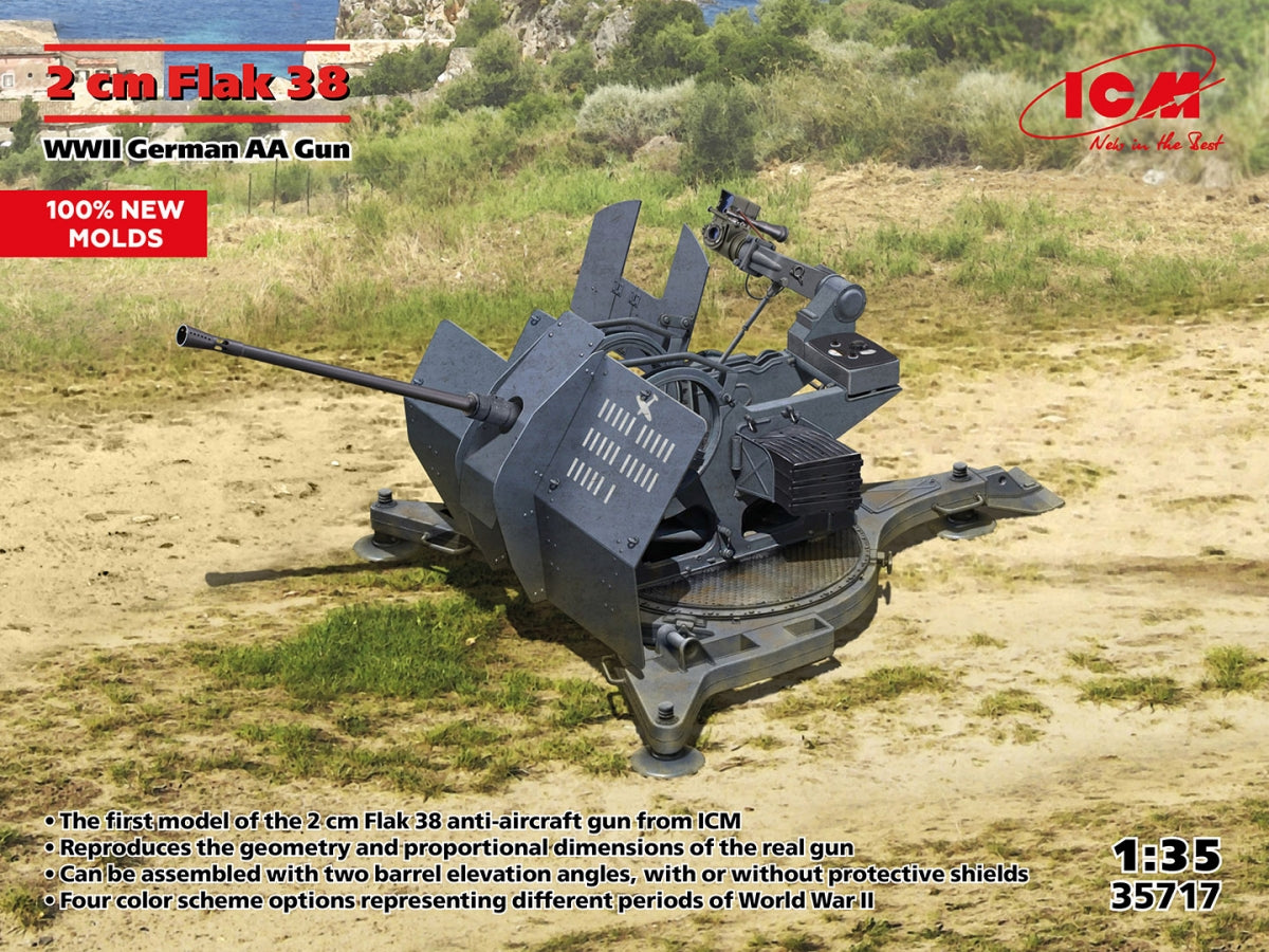 ICM 35717 Flak 38 WWII German AA Gun 1/35