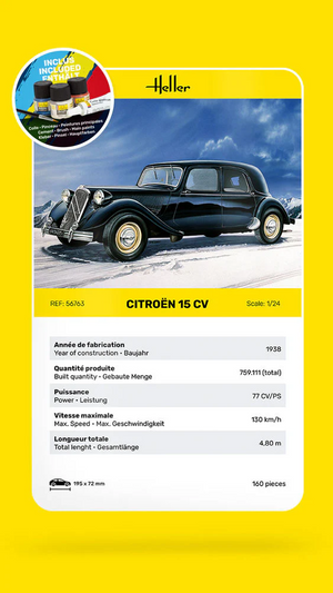 Heller 56763 STARTER KIT Citroën 15 CV 1/24