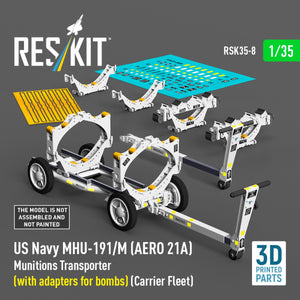RESKIT RSK35-0008 US NAVY MHU-191/M (AERO 21A) Transporteur de munitions (avec adaptateurs pour bombes) (Flotte de porte-avions) (Maquette imprimée en 3D) 1/35 – image 2