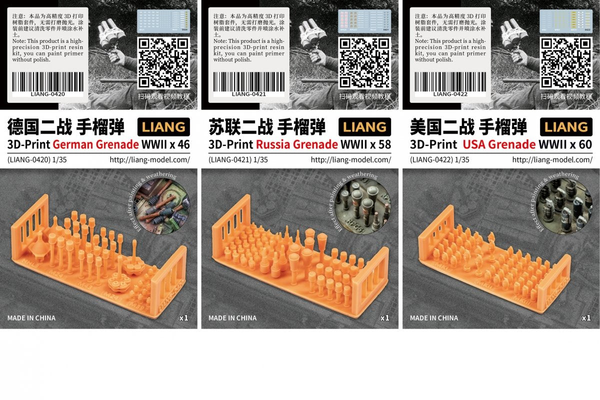 Liang 0422 3D-Print USA Grenade WWII x 60 1/35 – image 3