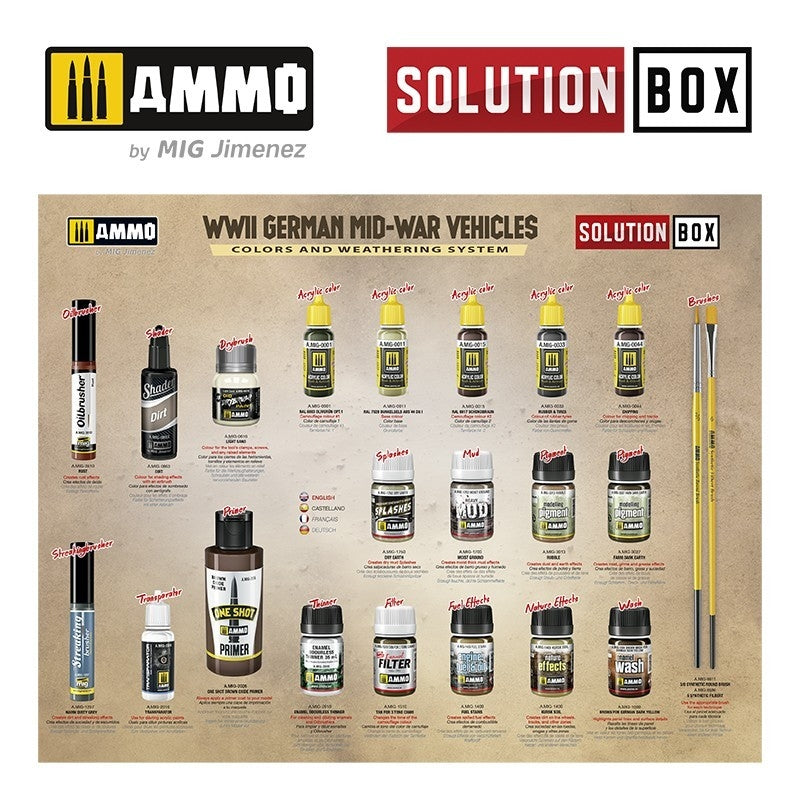 AMMO par Mig Jimenez 7727 SOLUTION BOX 21 – Véhicules allemands de la Seconde Guerre mondiale – image 5