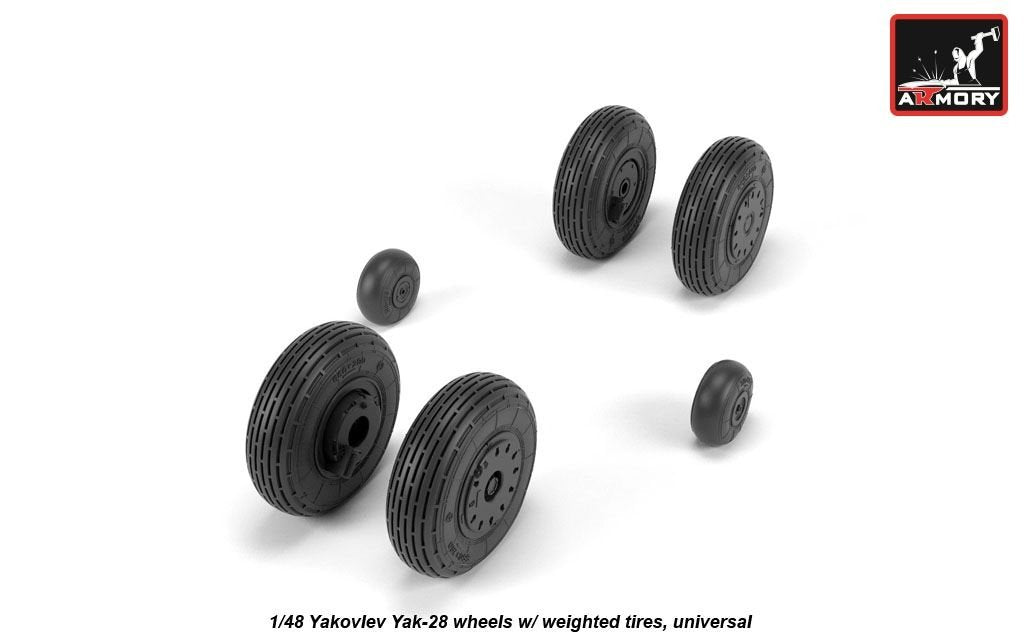 Armory Models AW48037 Yak-28 wheels w/ weighted tires 1/48 – imagen 2