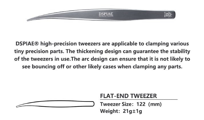DSPIAE AT-TZ02 Flat-End Tweezer / Pęseta z płaską końcówką – zdjęcie 2