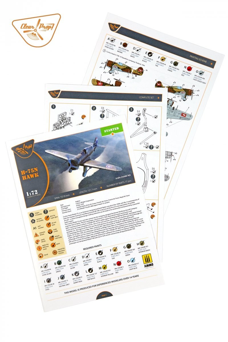 Clear Prop! CP72022 H-75N Hawk STARTER KIT 1/72 – zdjęcie 5