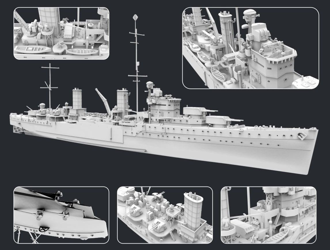 FlyHawk Model FH1109s HMS Penelope 1940 - Deluxe Edition 1/700 – imagen 2