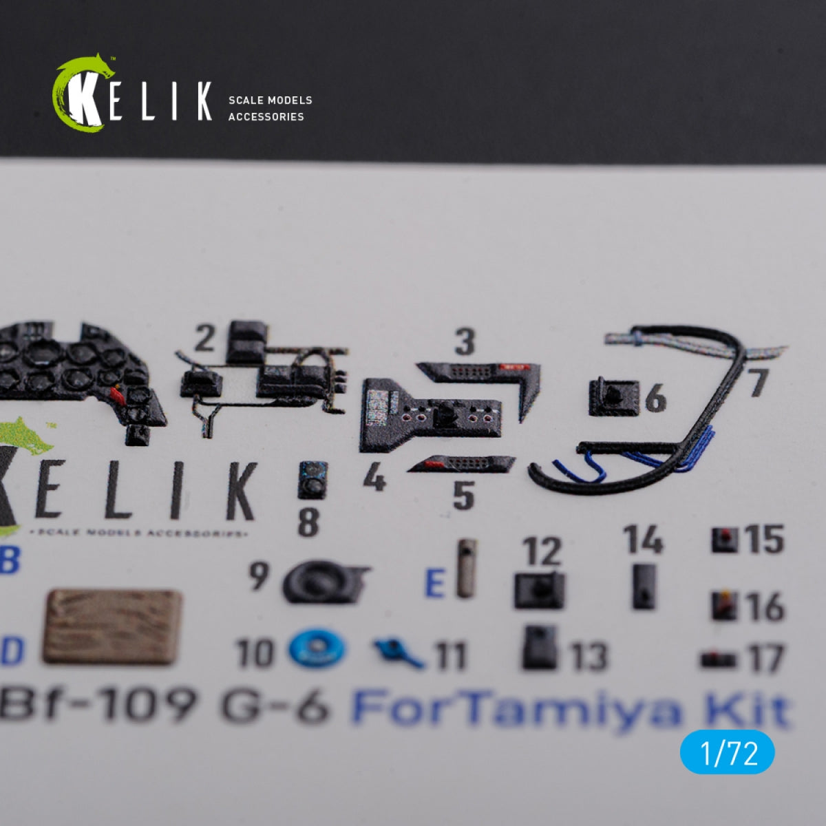 KELIK K72105 BF109 G-6 interior 3D decals for Tamiya kit 1/72 – imagen 4