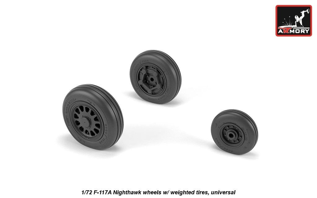 Armory Models AW72325 F-117A Nighthawk wheels w/ weighted tires 1/72 – immagine 2