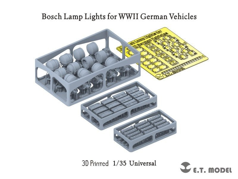 Phares Bosch ET Model P35-208 pour véhicules allemands de la Seconde Guerre mondiale (impression 3D) à l&amp;#39;échelle 1/35