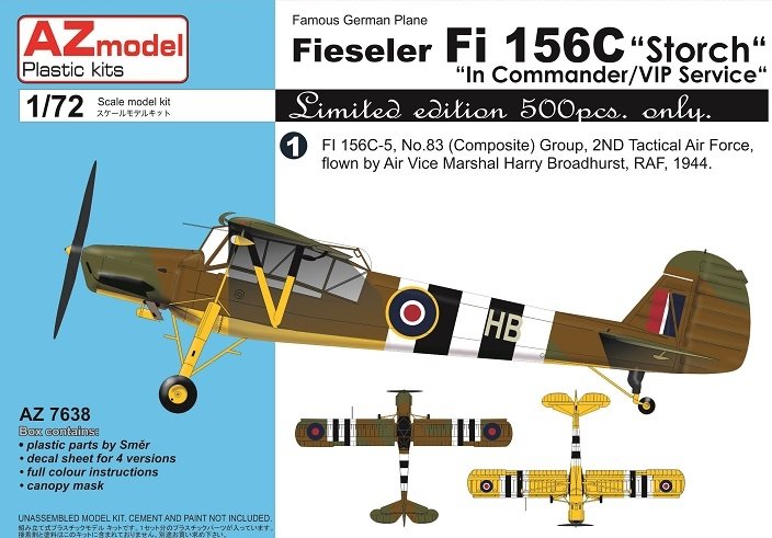 AZ Model AZ7638 Fieseler Fi-156C Storch "Commander/VIP Service" 1/72
