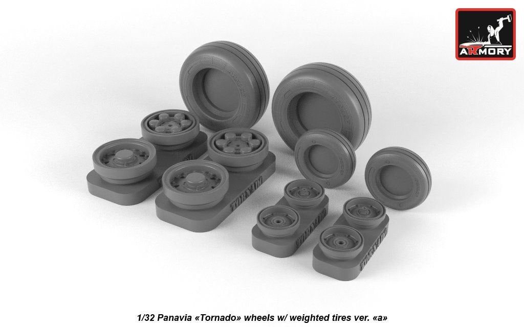 Armory Models AW32501a Panavia Tornado wheels, w/ tyres type “a” (DL) 1/32