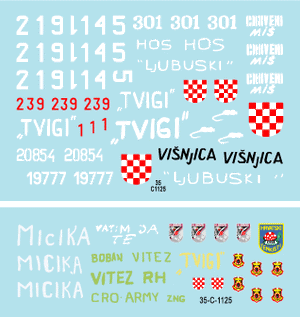 Star Decals 35-C1125 HVO - Hrvatsko Vijece Obranie (Croat). T-55 and T-55A 1992-95 1/35 – image 3