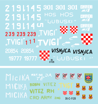 Star Decals 35-C1125 HVO - Hrvatsko Vijece Obranie (Croat). T-55 and T-55A 1992-95 1/35 – image 3