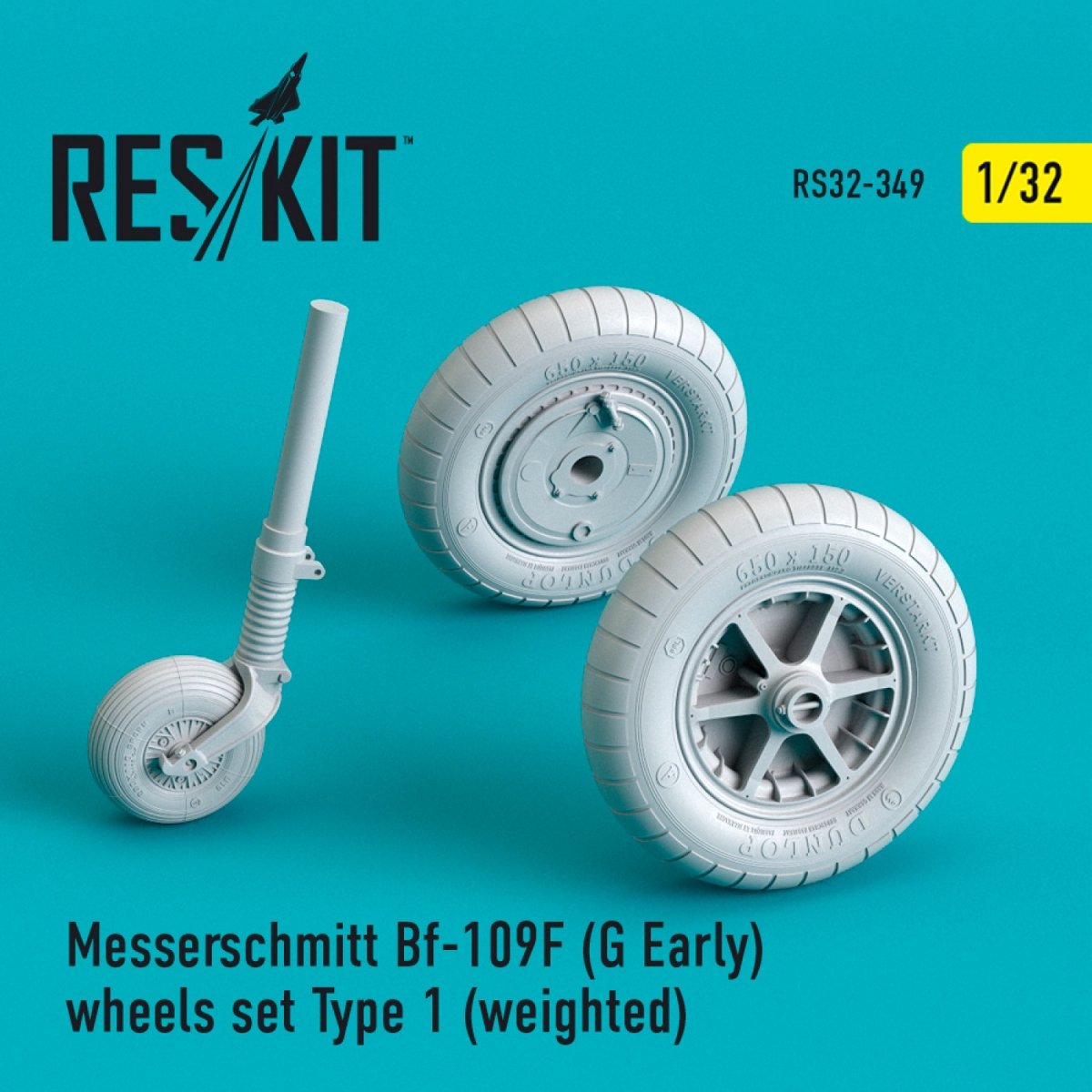 RESKIT RS32-0349 BF-109 (F, G-EARLY) JEU DE ROUES TYPE 1 (LESTÉ) 1/32