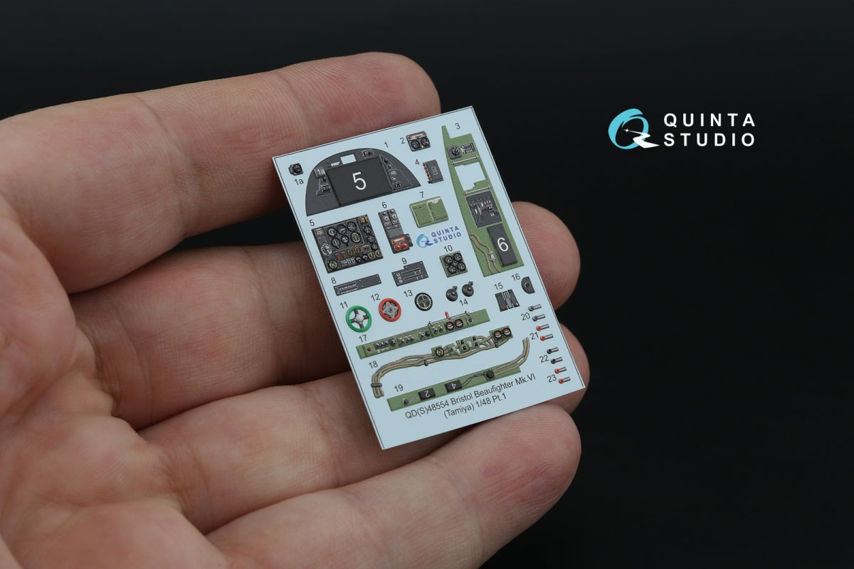 Quinta Studio QDS-48554 Bristol Beaufighter Mk.VI 3D-Printed &amp;amp; coloured Interior on decal paper (Tamiya) (small version) 1/48 – imagen 4
