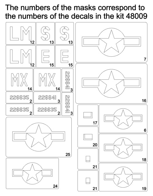 Omask 34046 P-47D-25RE Thunderbold masks (for Miniart 48009) 1/48 – imagen 2