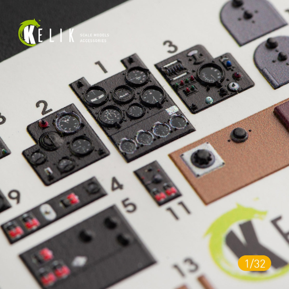 KELIK K32008 KI-61-I INTERIOR 3D DECALS FOR HASEGAWA KIT 1/32 – imagen 3