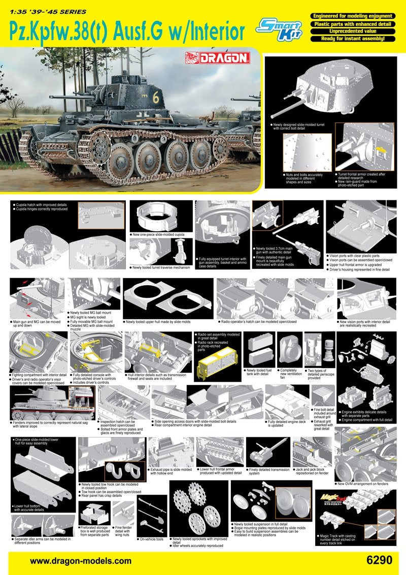 Dragon 6290 Pz.Kpfw.38(t) Ausf.G w/Interio 1/35 – imagen 2