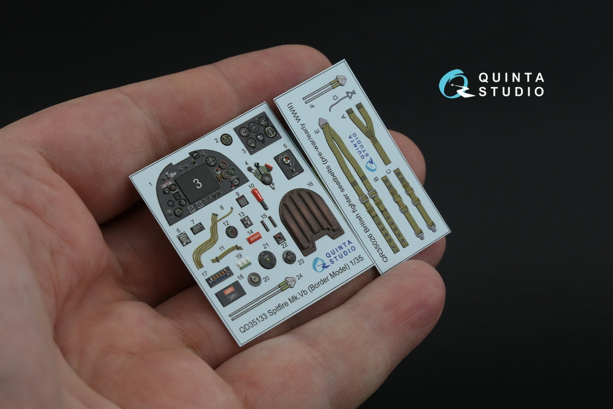 Quinta Studio QD35133 Spitfire Mk. Vb 3D-Printed coloured Interior on decal paper (Border model) 1/35 – imagen 3