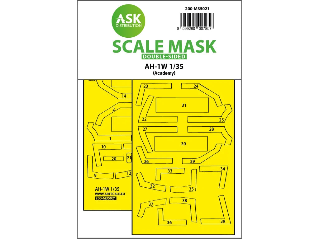 Art Scale Kit M35021 AH-1W Double-Sided Express Fit Painting Mask for Academy 1/35