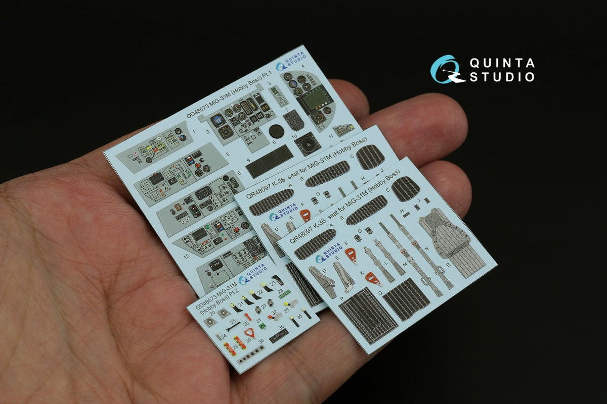 Quinta Studio QD48573 MiG-31M 3D-Printed &amp;amp; coloured Interior on decal paper (Hobby Boss) 1/48 – immagine 11