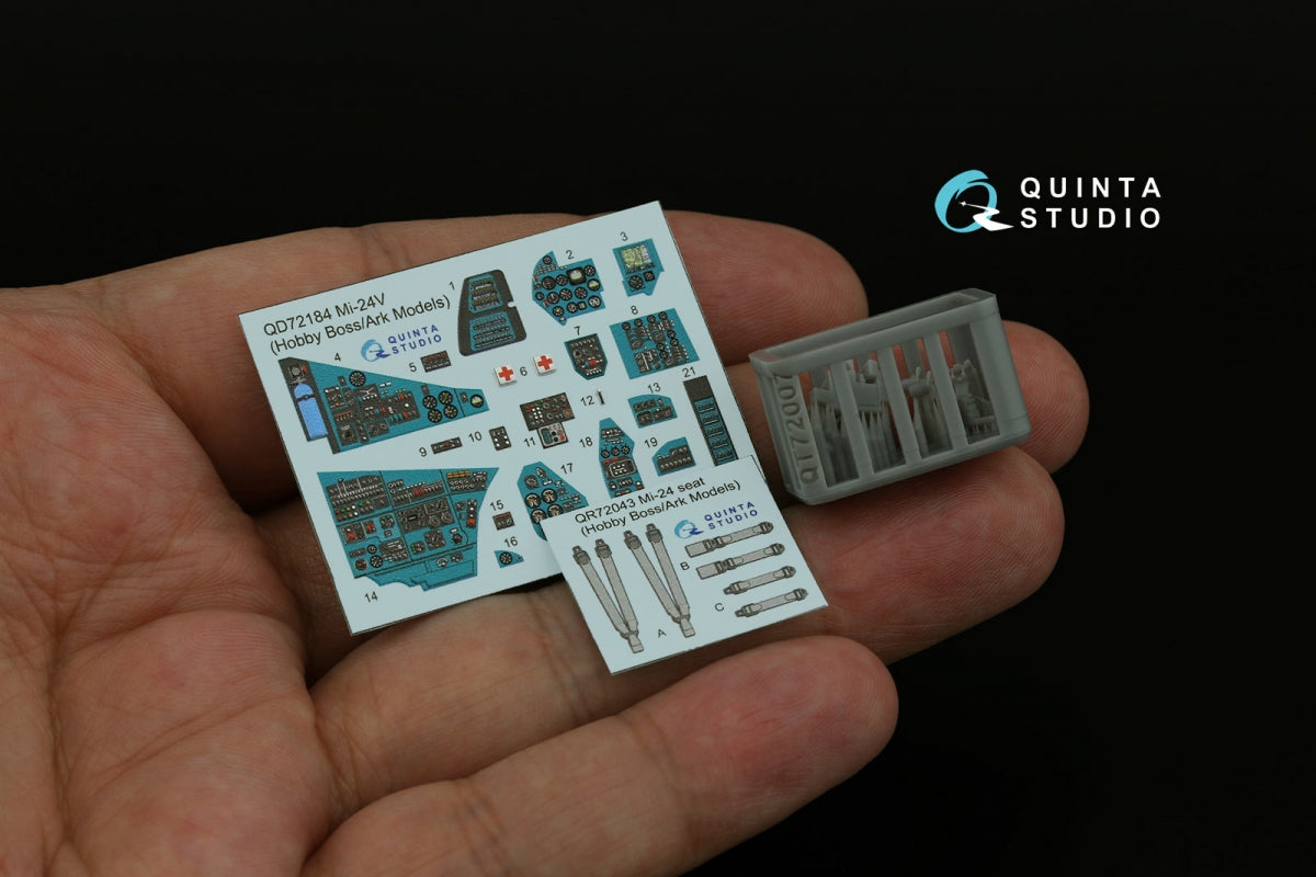 Quinta Studio QD+72184 Mi-24V 3D-Printed &amp;amp; coloured Interior on decal paper (Hobby Boss/ARK Models) (with 3D-printed resin parts) 1/72 – Bild 2