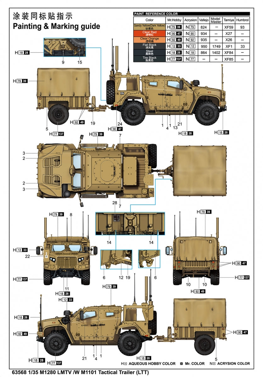 I Love Kit 63568 M1280 LMTV /W M1101 Tactical Trailer (LTT) 1/35 – zdjęcie 5
