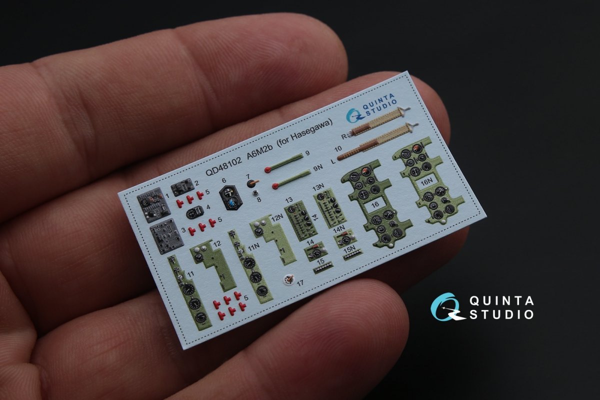 Quinta Studio QD48102 A6M2 3D-Printed &amp;amp; coloured Interior on decal paper (for Hasegawa kit) 1/48 – Bild 4
