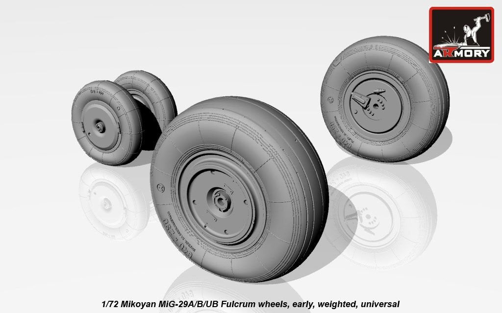 Armory Models AW72037 Mikoyan MiG-29A/B/UB Fulcrum weighted wheels, early 1/72 – Bild 5