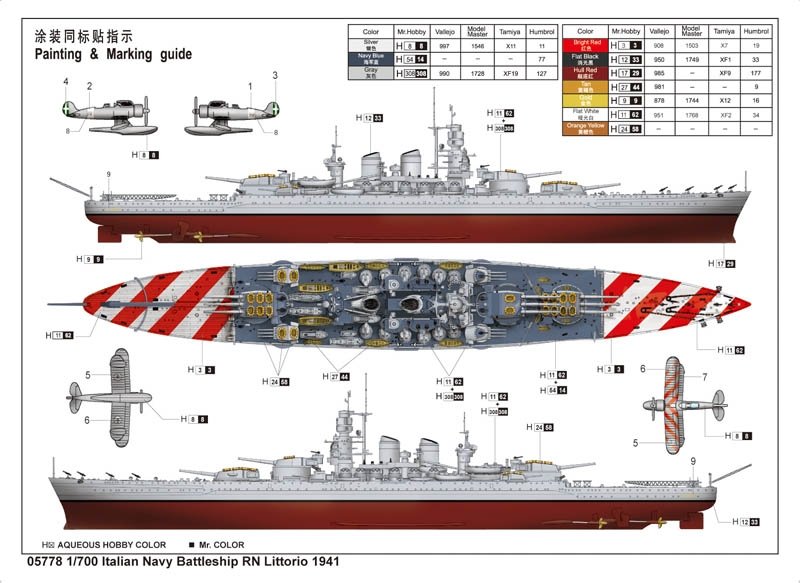 Trumpeter 05778 Italian Navy Battleship RN Littorio 1941 1/700 – imagen 6