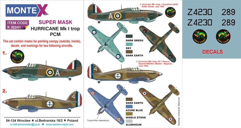 Montex K32241 HURRICANE Mk I trop 1/32