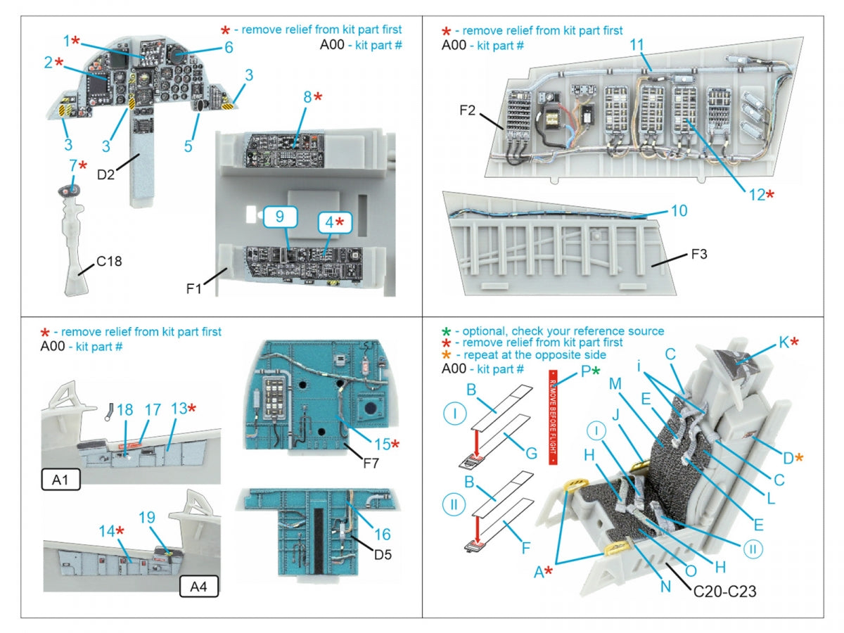 Intérieur imprimé en 3D et coloré sur papier décalcomanie (Hasegawa) Quinta Studio QD48598 F-15A/F-15C Early/F-15J Early (Hasegawa) 1/48 – image 2