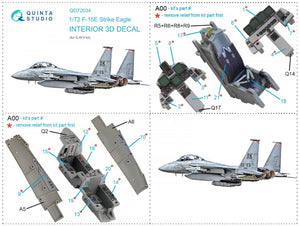 Quinta Studio QD72034 F-15E 3D-Printed &amp;amp; coloured Interior on decal paper (GWH) 1/72 – imagen 14