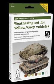 Vallejo 78405 Vieillissement pour véhicules jaunes et gris