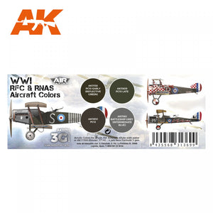 AK Interactive AK11711 WWI RFC &amp;amp; RNAS. BRITISH AIRCRAFT COLORS 4x17 ml – imagen 2