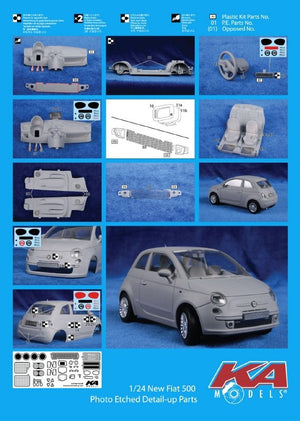 KA Models KE-24045 FIAT500 DETAIL-UP ETCHED PART 1/24 – zdjęcie 2